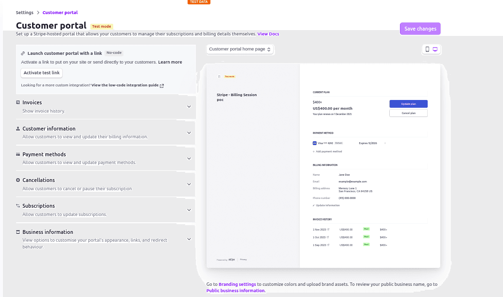 Stripe Customer Portal