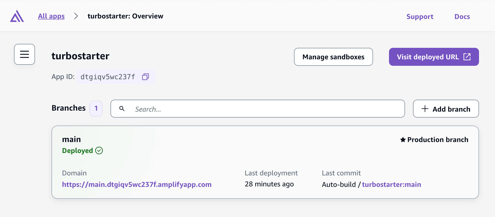 Amplify deployed app